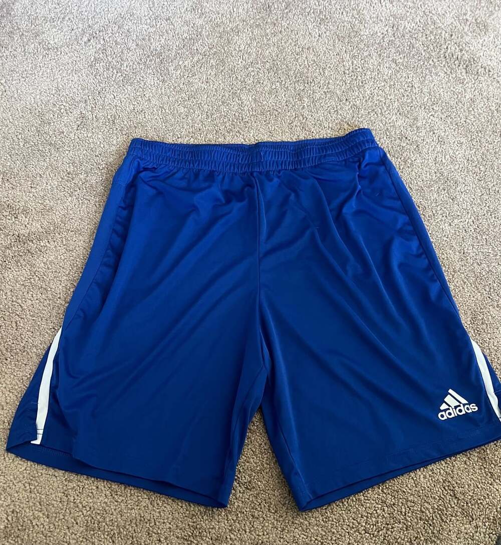 Adidas Men's Royal Blue 3-Stripes Athletic Training Shorts Size L